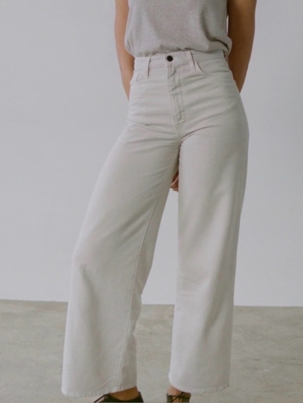 Ozma of California Mara Wide Leg High Rise Cotton Denim Jeans Size 31